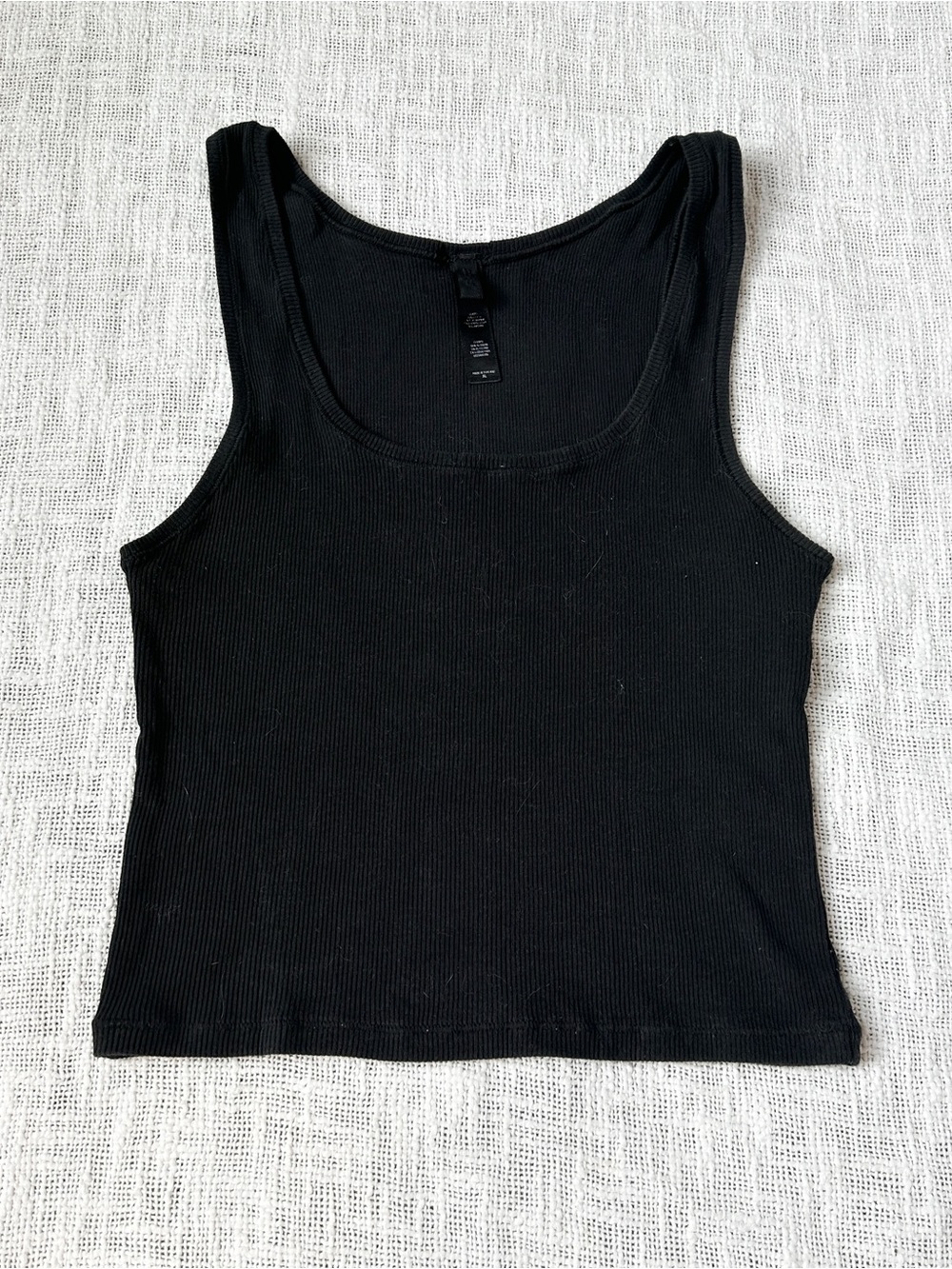 Skims Soot (Black) Cotton Ribbed Tank Top 🖤 Size XL